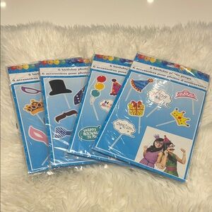 Birthday Photo Props Set - 4 pack